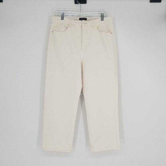 Ann Taylor Denim - Ann Taylor Ecru Straight Leg, High Rise Jeans -14P- Curvy Fit, Coastal Looks